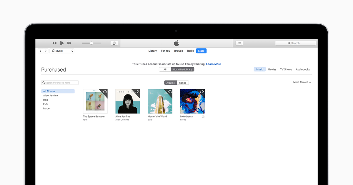 Itunes purchased music not showing